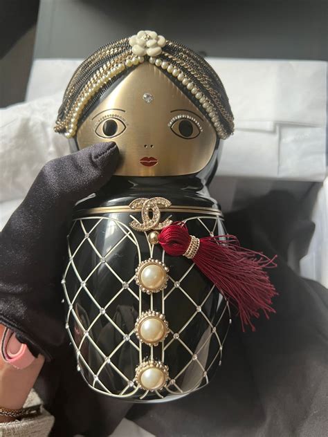 Chanel Matryoshka Russian Doll Black and Gold Resin (I.S.)